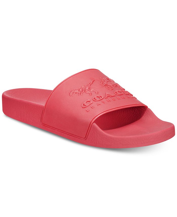 COACH Men's Red Slide Sandals - Macy's