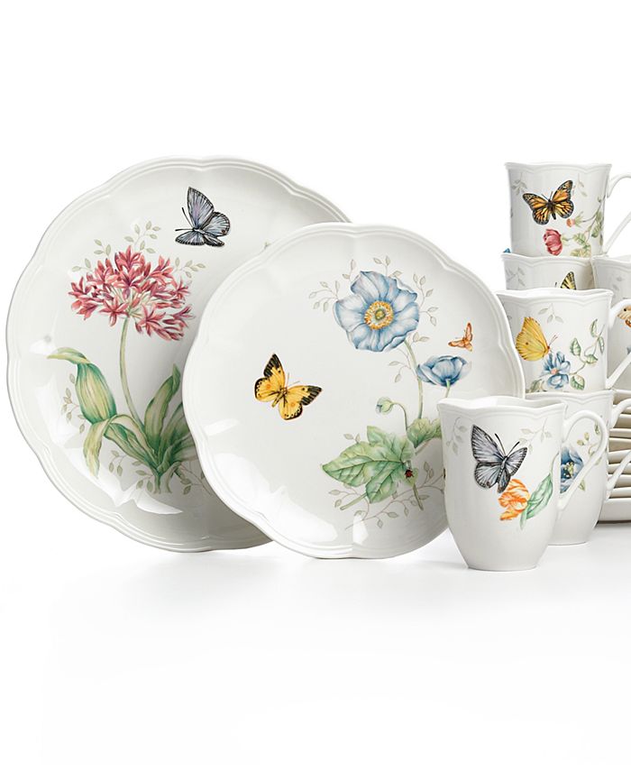 Lenox Butterfly Meadow 34 oz. Porcelain Multi Color Large All Purpose Bowl  788576 - The Home Depot