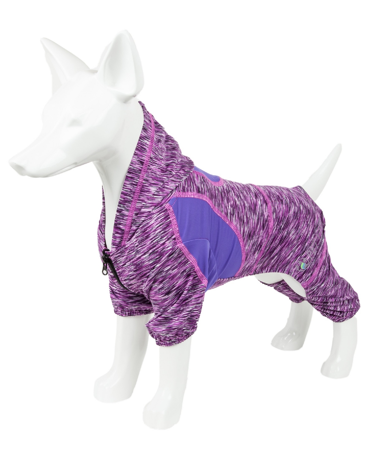 Pet Life Active 'Downward Dog' Performance Two Toned Full Body Warm Up Hoodie