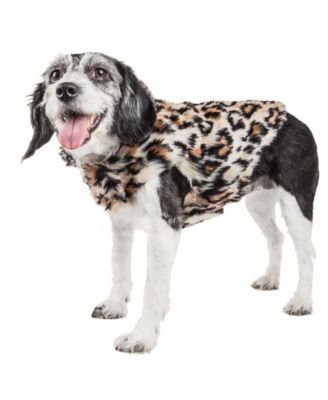 Luxe 'Lab-Pard' Dazzling Leopard Patterned Faux Fur Dog Coat Jacket