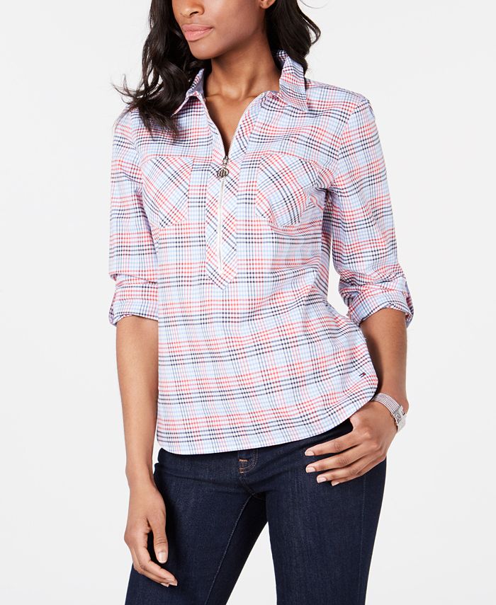 Tommy Hilfiger Plaid Popover Shirt, Created for Macy's Macy's