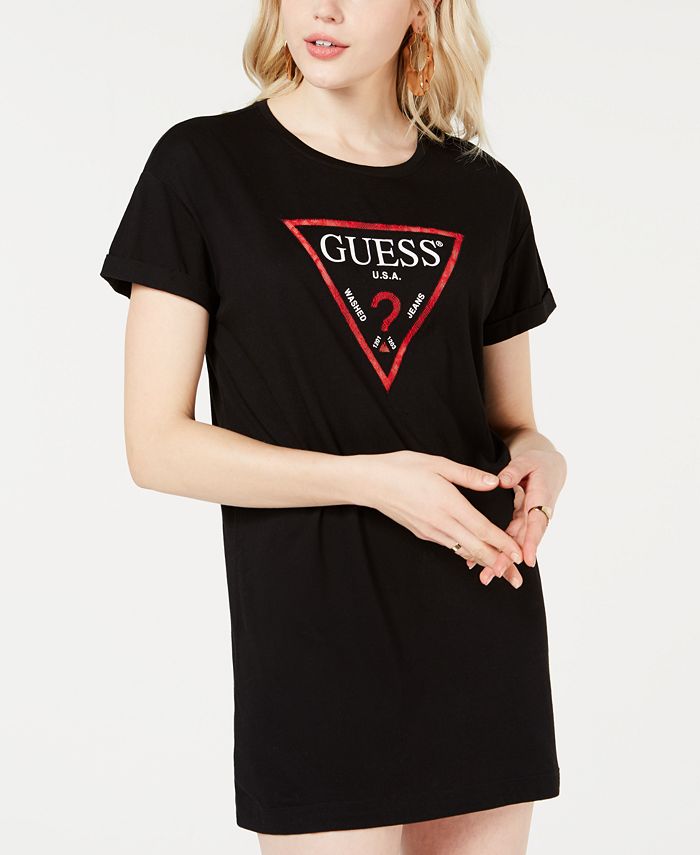 GUESS Graphic T-Shirt Dress - Macy's