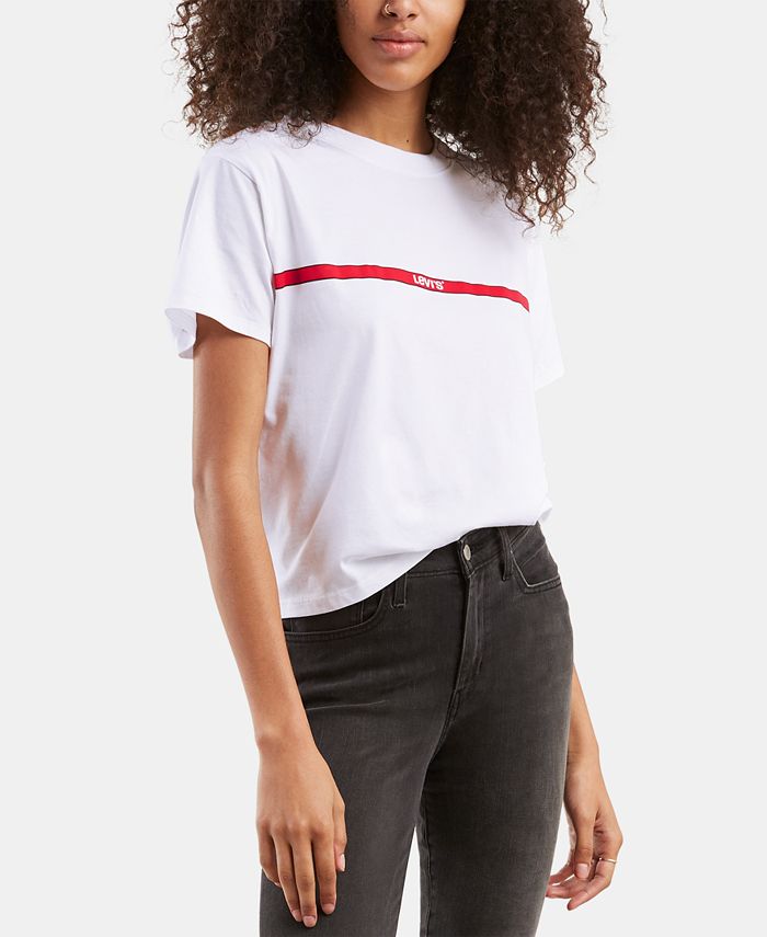 Levi's Cotton Cropped Graphic-Print T-Shirt - Macy's