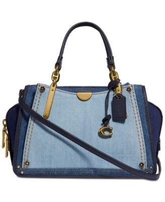 coach blue denim handbag