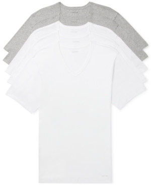 Calvin Klein Men's 5-Pk Cotton Classics Slim V-Neck Undershirts