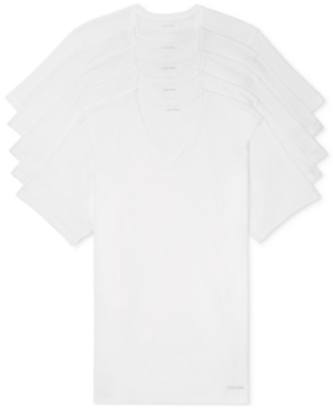 Calvin Klein Men's 5-Pk Cotton Classics Slim V-Neck Undershirts
