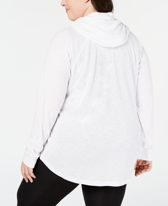 Calvin Klein Performance Ruched Long Sleeve Zip Front Hoodie