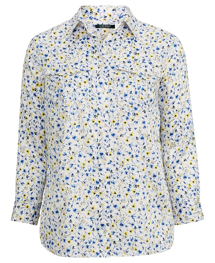 Lauren Ralph Lauren Plus Size Voile Cotton Shirt - Macy's