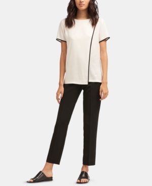 DKNY PIPED-TRIM OVERLAPPING-FRONT TOP