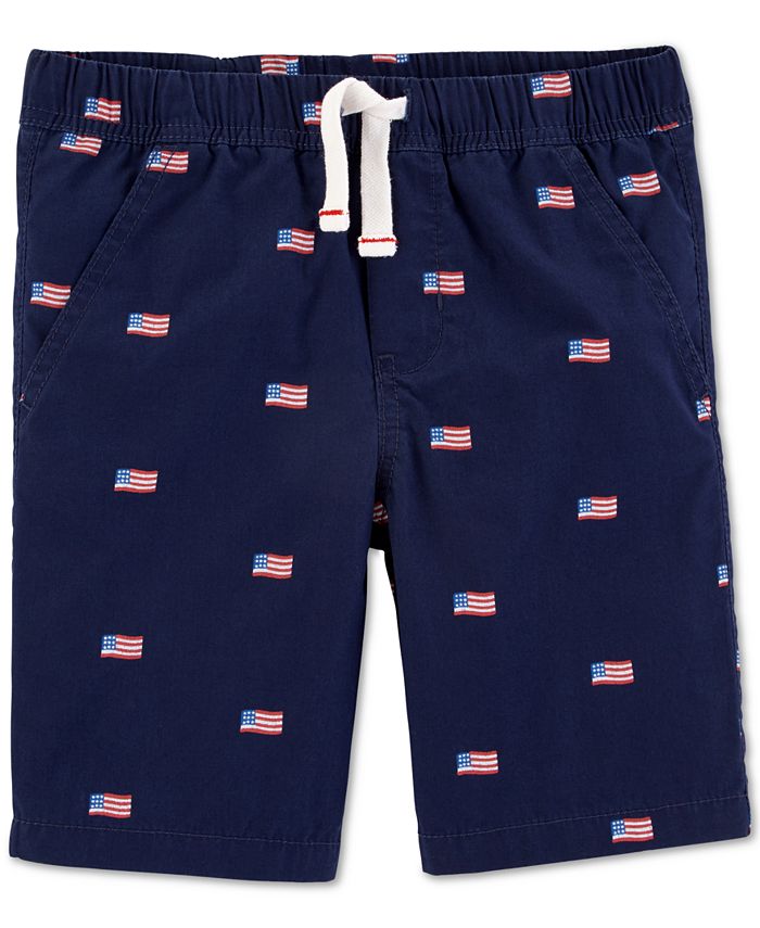 Carter's Toddler Boys Red, White & Blue Pull-On Cotton Shorts - Macy's