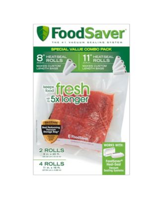 FoodSaver - 8" and 11" Vacuum Seal Rolls with BPA-Free Multi-Layer Construction for Food Preservation, 6-Pack