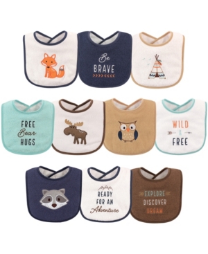 Hudson Baby Drooler Bibs 10-Pack Woodland Creatures One Size