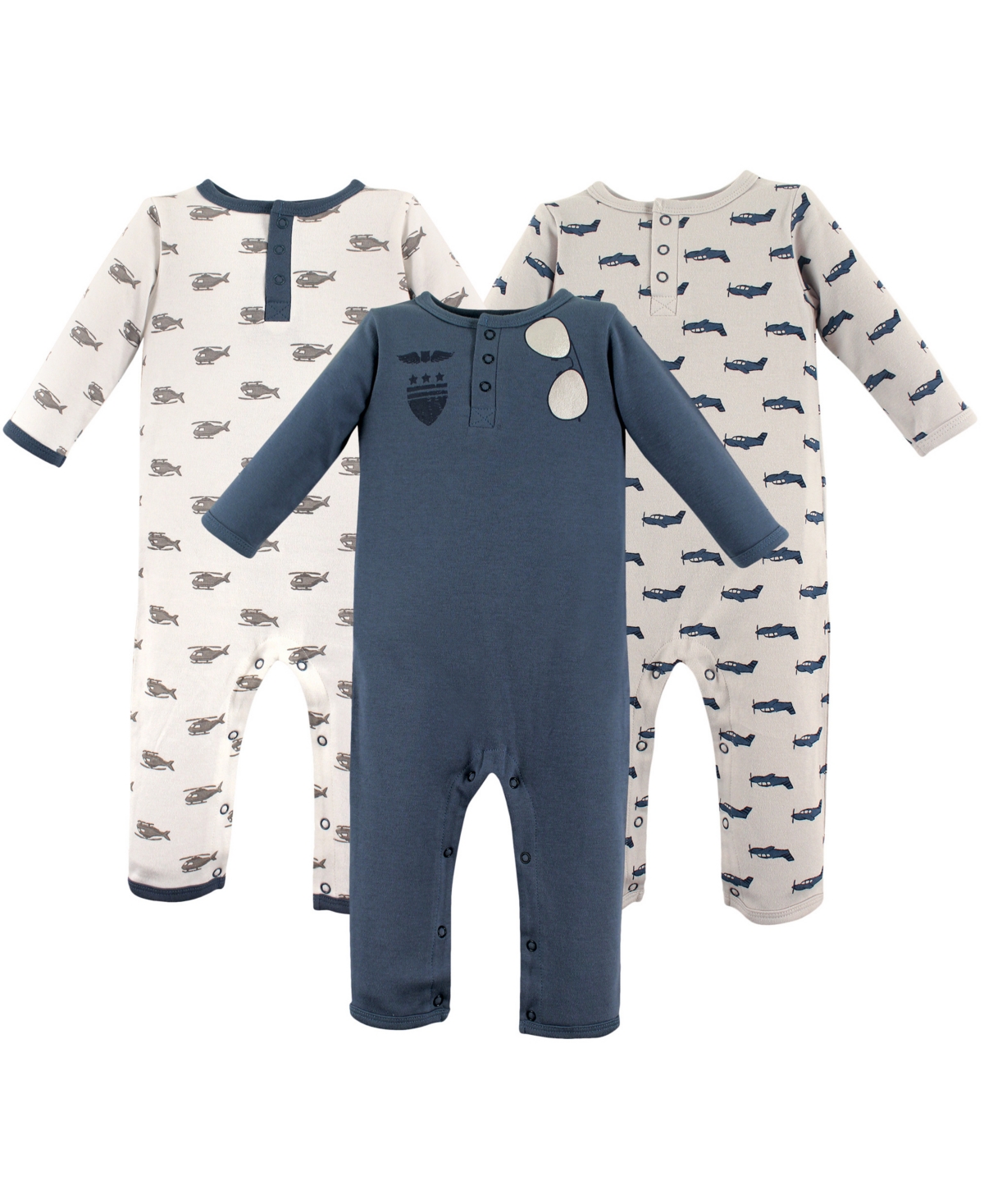 Hudson Baby Baby Boys Cotton Coveralls 3pk,- Wingman