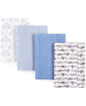 image of Hudson Baby Flannel Burp Cloth, 4-Pack, One Size