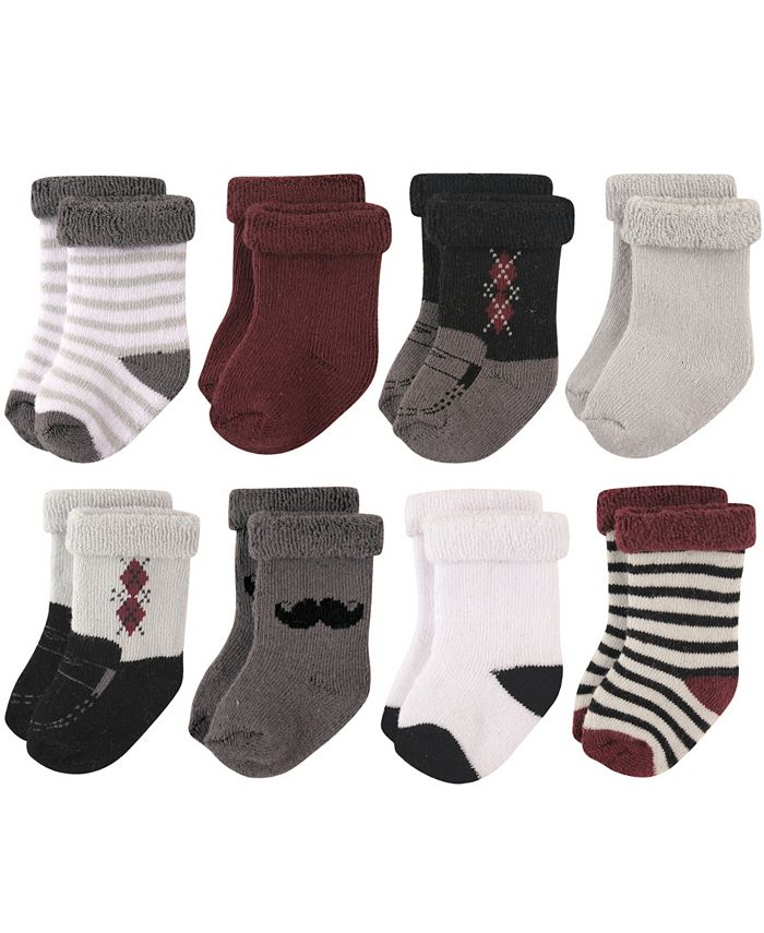 Hudson Baby Rolled Cuff Crew Socks, 8-Pack, 0-24 Months - Macy's