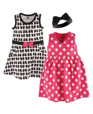 Hudson Baby Dresses and Headbands 3-Piece Set 0-24 Months