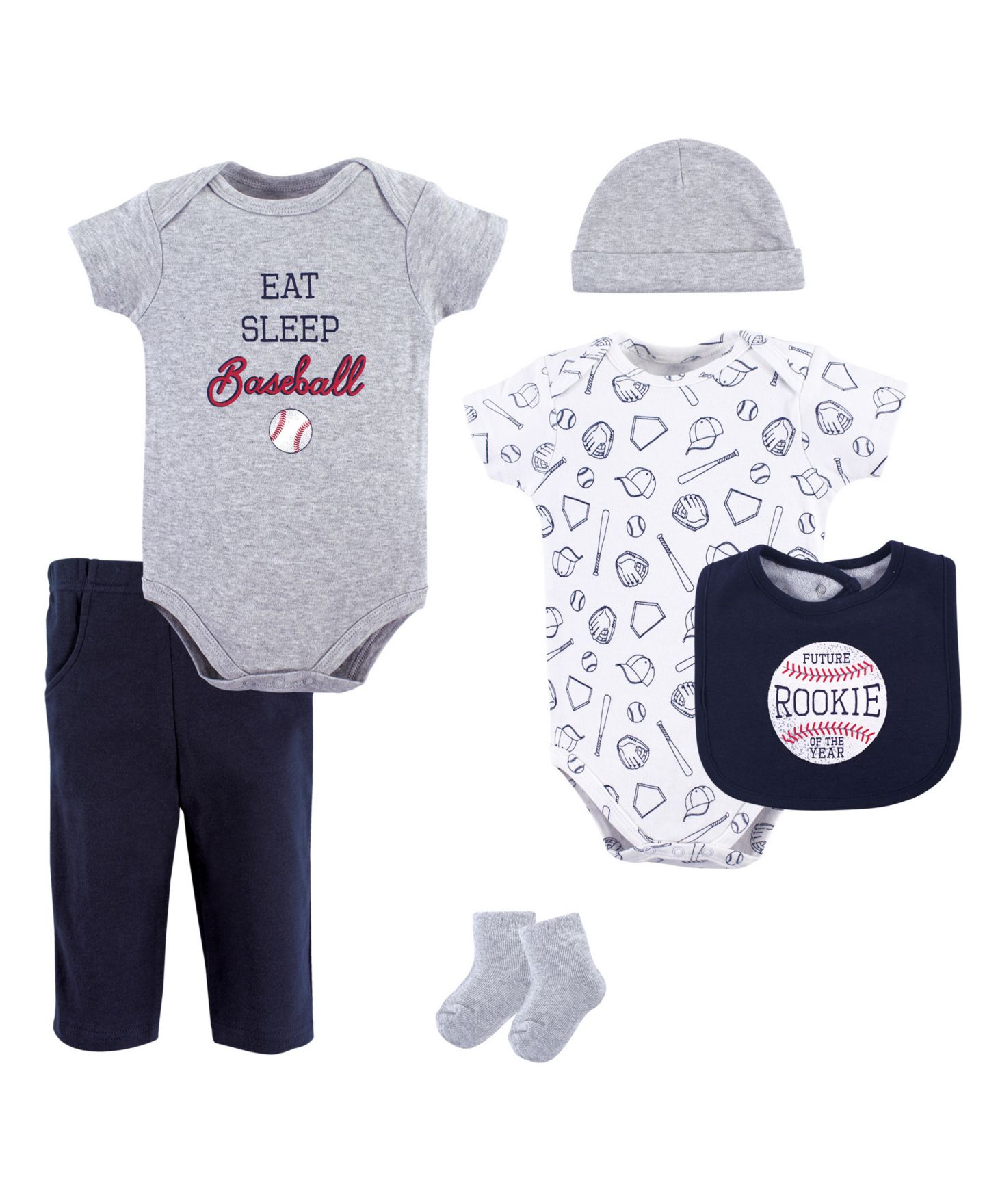 Детский набор из мягкого хлопка Hudson Baby Essentials, цвет: Baseball — фото 3