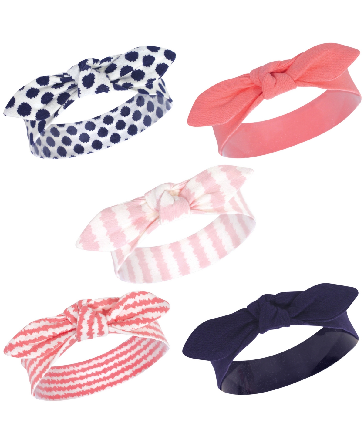 Touched by Nature Baby Girls Baby Organic Cotton Headbands 5pk, Garden Floral, Months