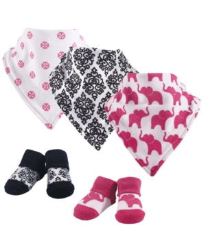 Yoga Sprout Bandana Bibs and Socks 5-Piece Set 0-9 Months