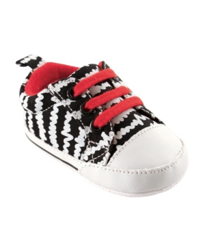 image of Luvable Friends Canvas Sneakers, Black with White Scribbles, 0-18 Months