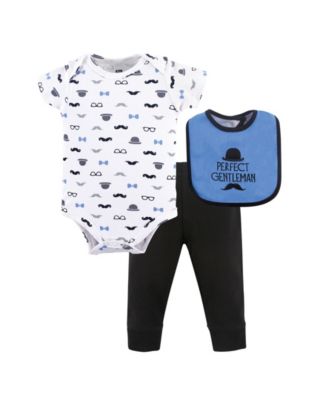 Cotton 3-Piece Outfit Bodysuit, Pants & Matching Bib