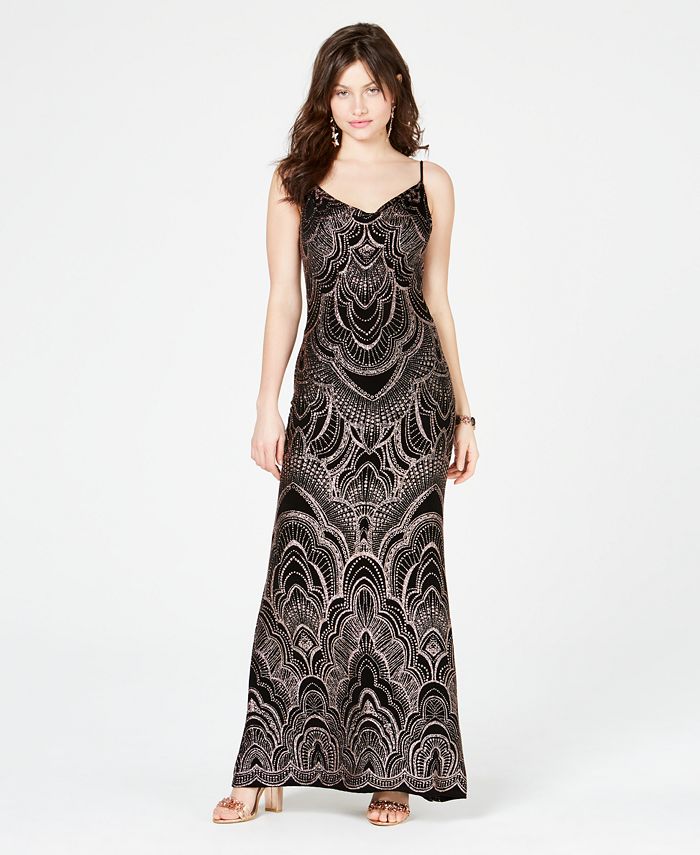 Jump Juniors Glitter Print Gown Macy s