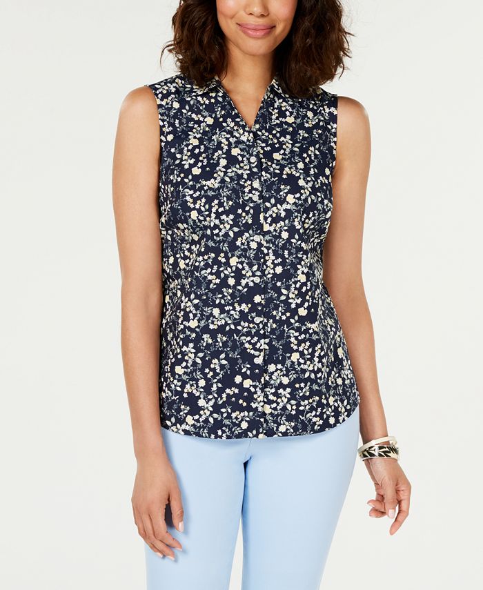Charter Club Petite Wesley Floral-Print Top, Created for Macy's ...