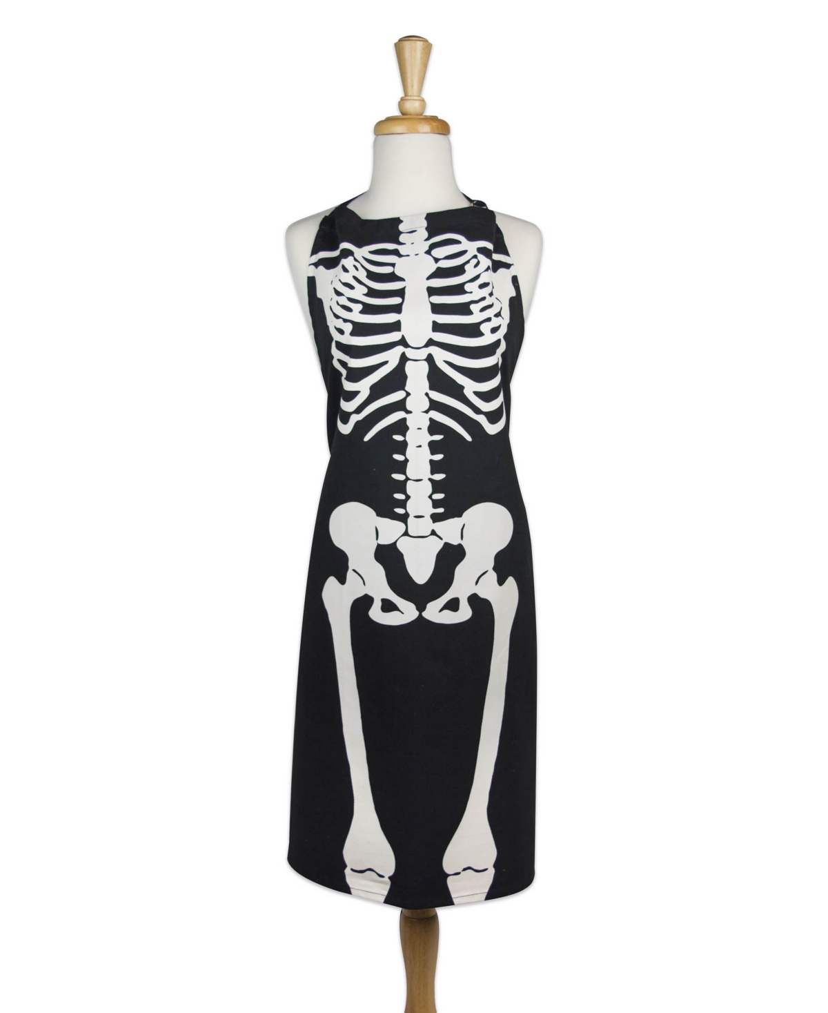 Skeleton Print Chef Apron - Black
