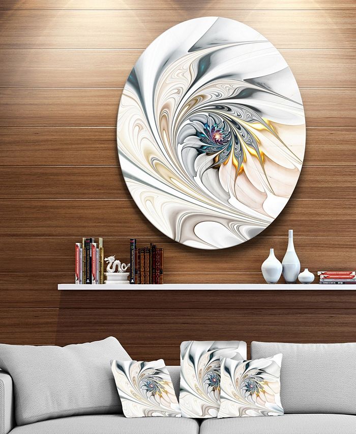 Design Art Designart 'White Stained Glass Floral Art' Large Floral