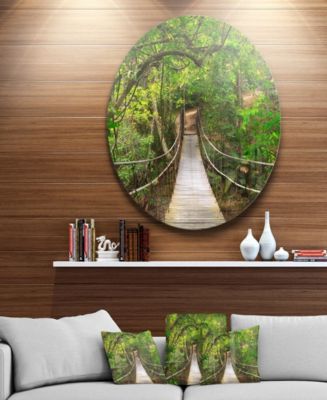 Design Art Designart 'Bridge To Jungle Thailand' Landscape Photo Circle ...