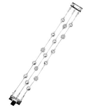 Anne Klein Imitation Rhodium Flex Bracelet