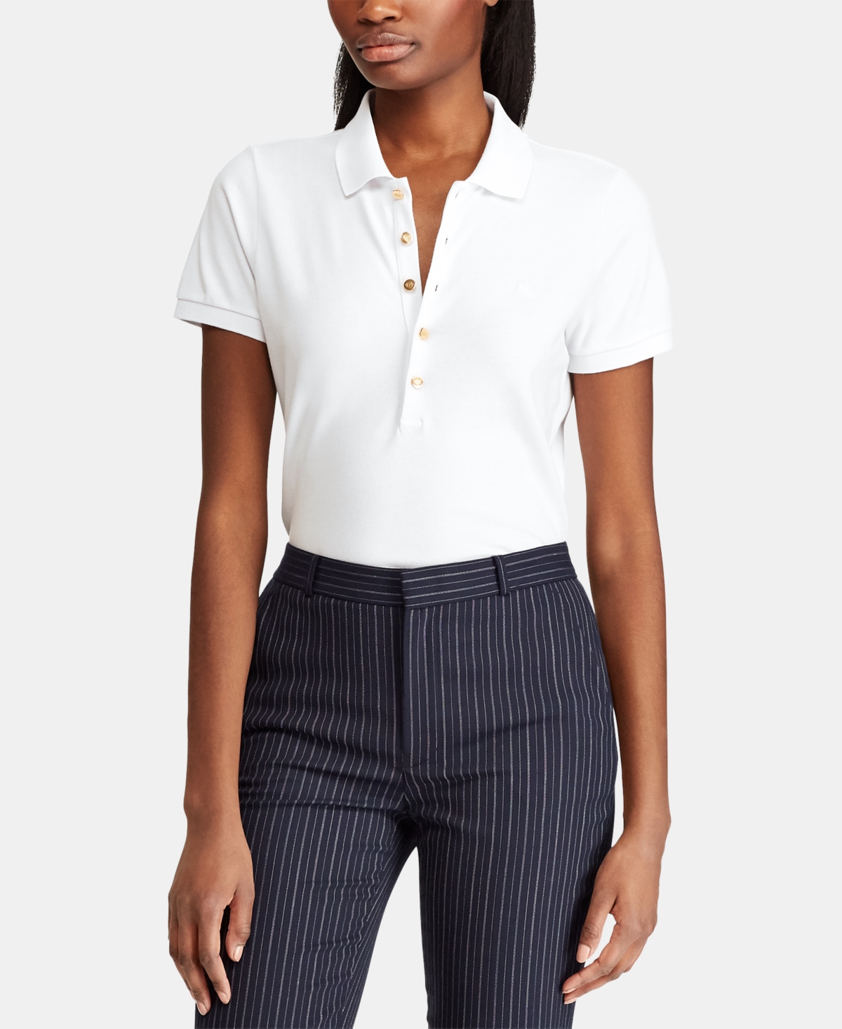 Ralph Lauren Petite Stretch Polo In White