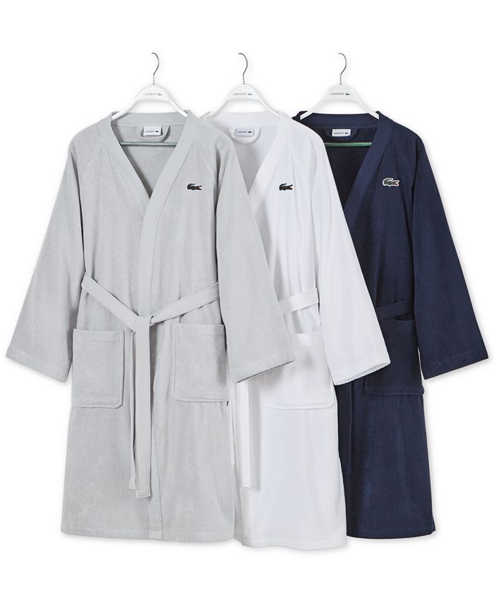 Lacoste Home Logo Patch 100 Cotton Pique Bath Robe & Reviews Home