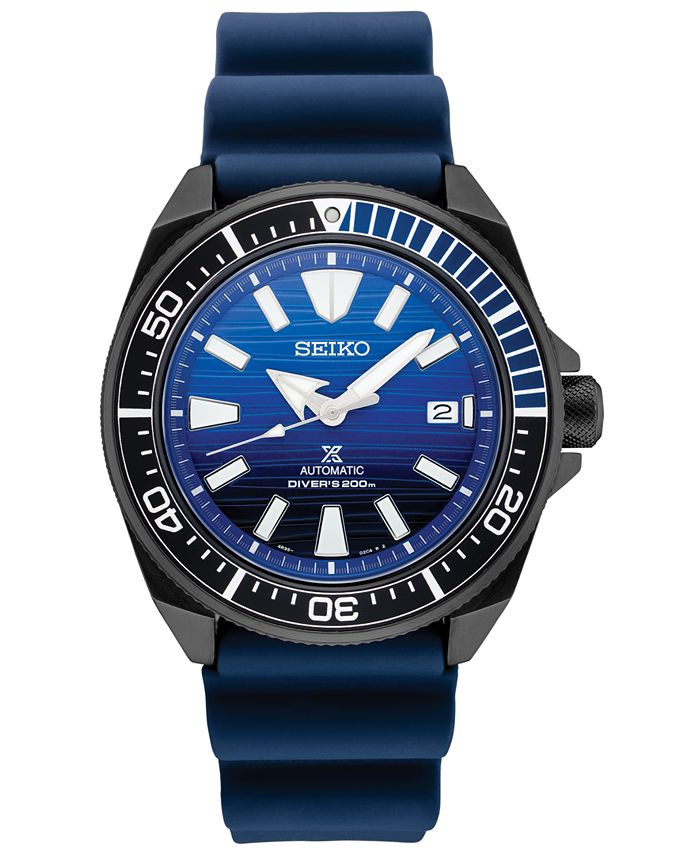 Seiko SPECIAL EDITION Men's Automatic Prospex Blue Silicone Strap Watch  44mm & Reviews - All Fine Jewelry - Jewelry & Watches - Macy's