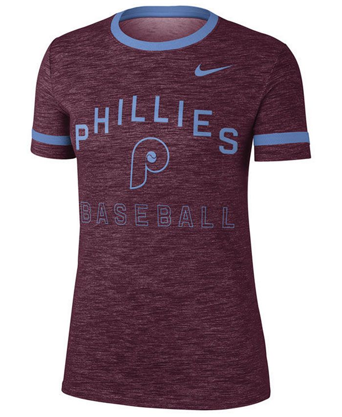 Nike Women's Philadelphia Phillies Slub Crew Ringer T-Shirt - Macy's