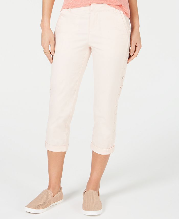 Style & Co Eyelet-Trim Capri Pants, Created for Macy's - Macy's