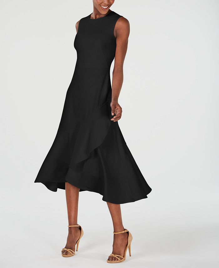 Calvin Klein Petite Flounce-Hem A-Line Midi Dress - Macy's