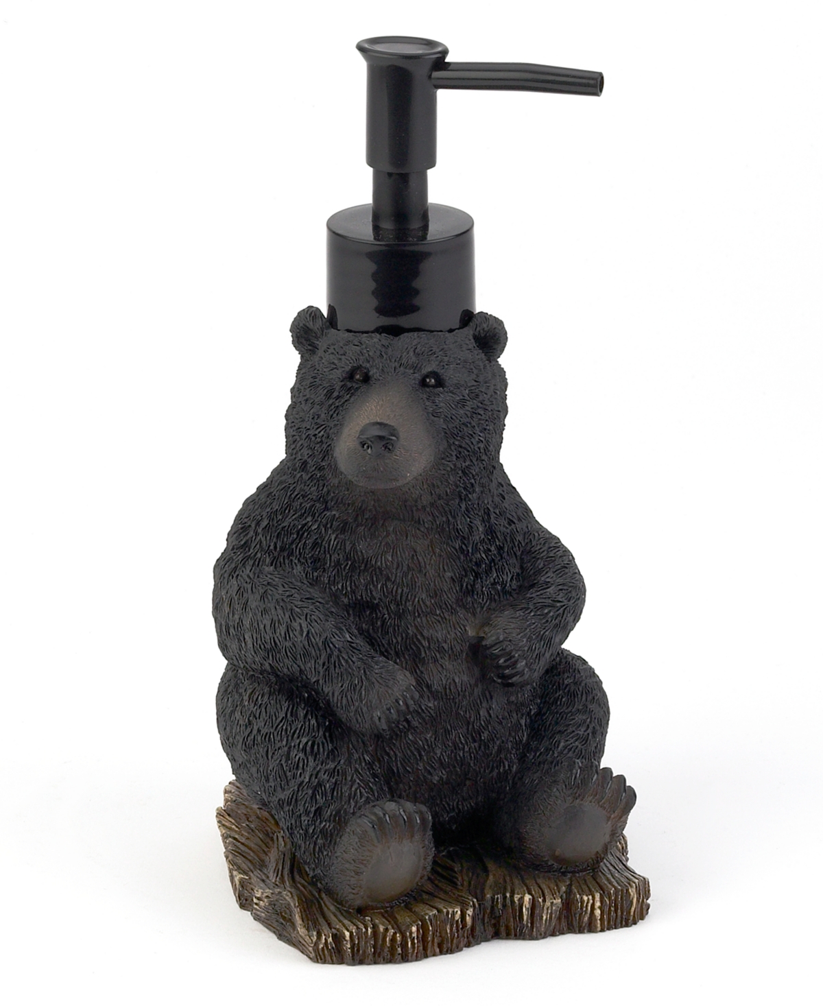 Black Playful Bears Lodge Resin Soap/Lotion Pump - Multi