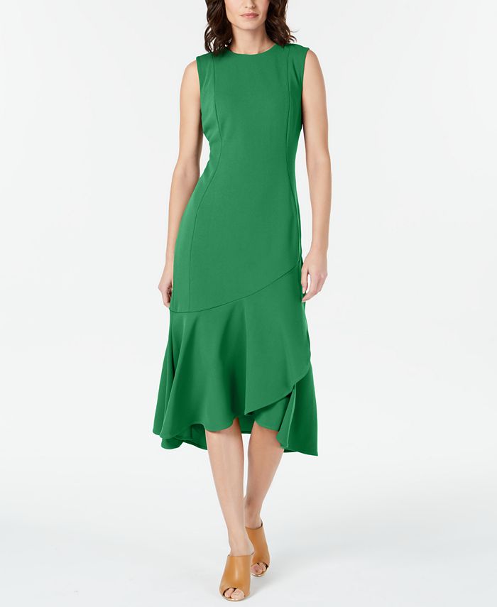 Calvin Klein Sleeveless High-Low Wrap-Hem Dress & Reviews - Dresses - Women  - Macy's