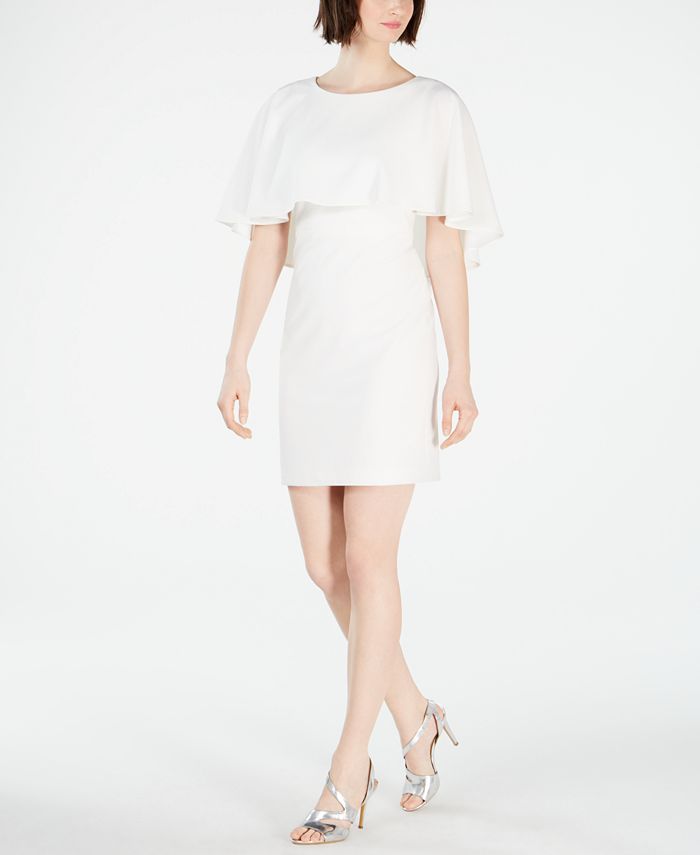 Calvin Klein Plus Size Capelet Sheath Dress - Macy's