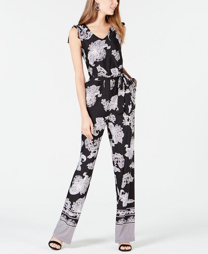 NY Collection Petite Paisley-Print Jumpsuit - Macy's