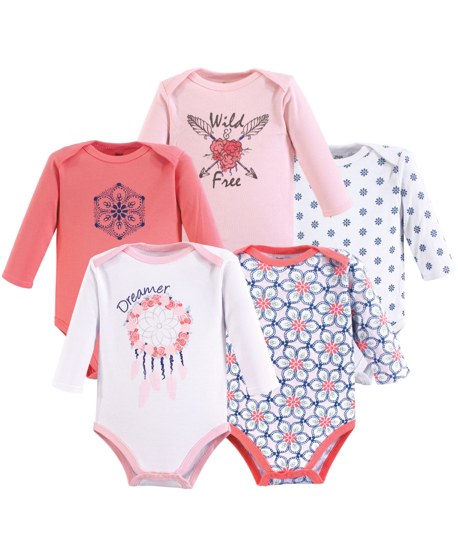 Multipack Five Long-Sleeve Bodysuits