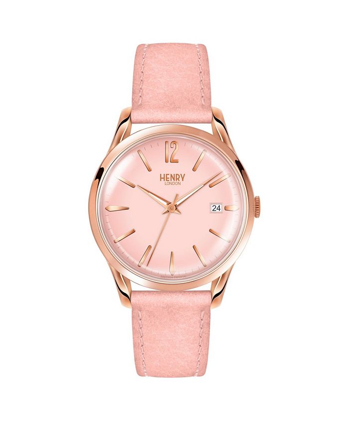 Henry London Shoreditch Ladies 39mm Nude Leather Strap Watch with