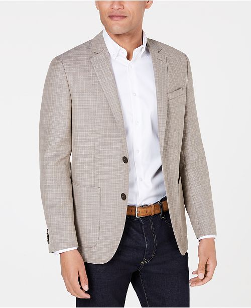 HHUGO BOSS Sport Coat Navy Blue Cotton Blazer Men's Size 56 IT 46 UK