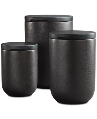 Hotel Collection - Stoneware Canister Set with Wood Lids, Set of 3, Created for Macy's