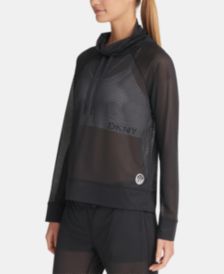 Sport Mesh Funnel-Neck Top