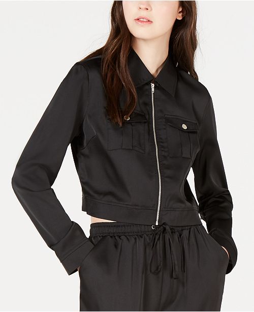 Material Girl Juniors Cargo Cropped Jacket Created For Macy S