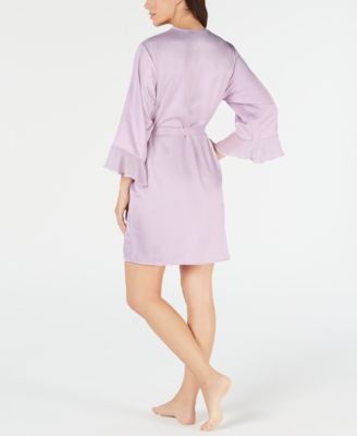 Linea Donatella Short Satin Wrap Robe - Macy's