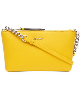 calvin klein hayden saffiano leather chain crossbody