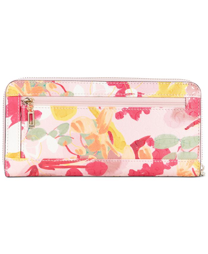 GUESS Shannon Floral Zip Around Wallet - Macy's